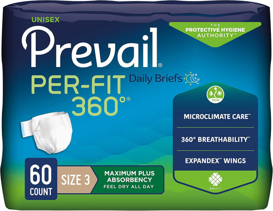 Prevail Per-Fit 360 Incontinence Briefs - Maximum Plus Absorbency!