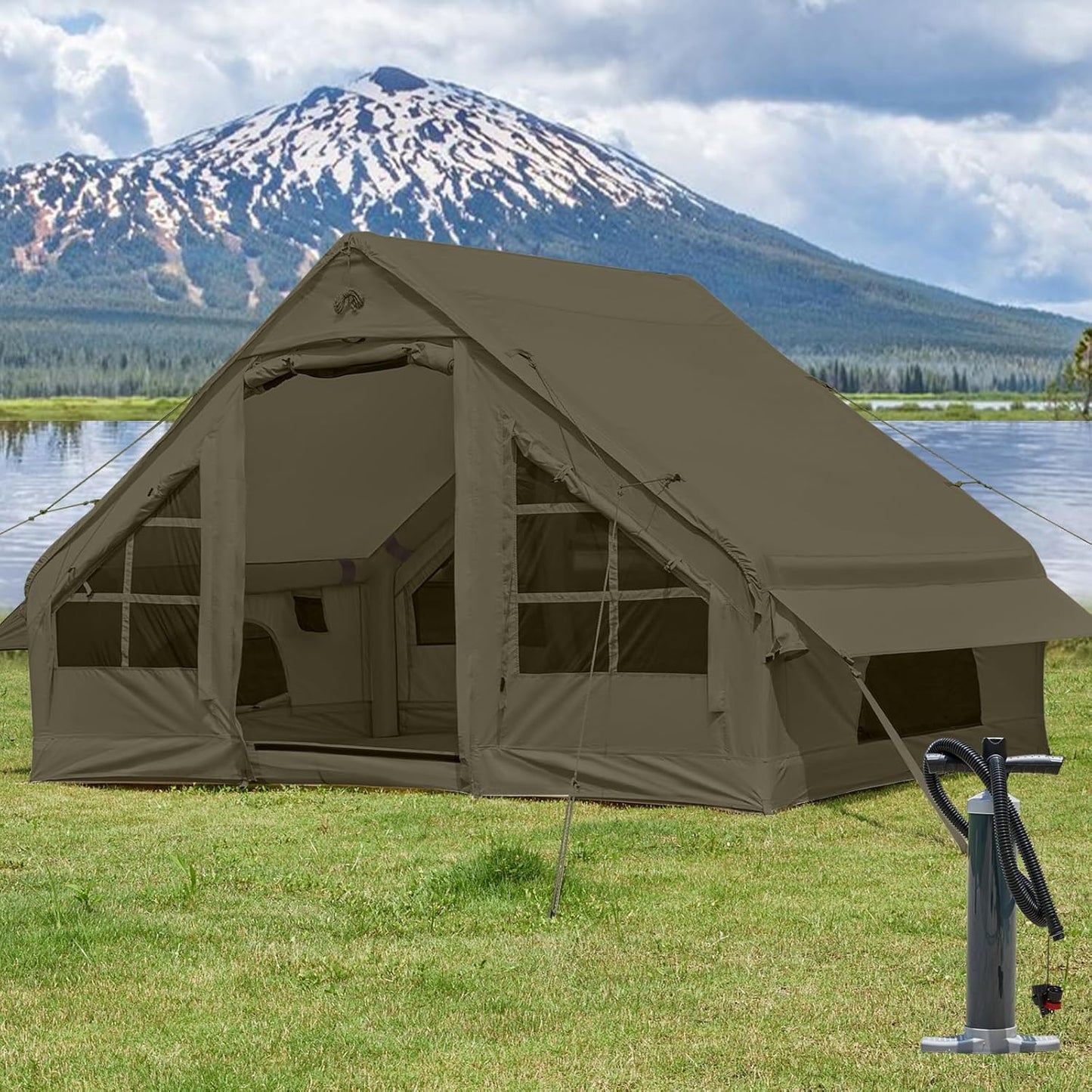 SHANQUAN Inflatable Tent for 4-6 People, Easy Setup Glamping