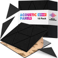 18 Pack Self-Adhesive Acoustic Panels Black 12 in Square - Noise