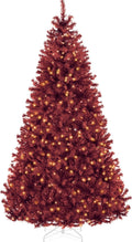 Best Choice Products 9ft Pre-Lit Burgundy Christmas Tree - Full
