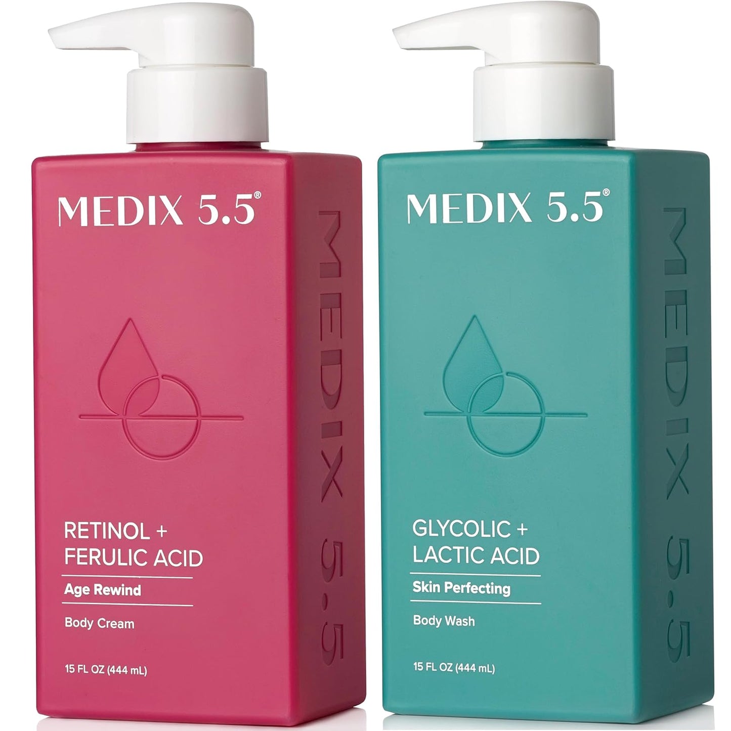 Exfoliating AHA Glycolic Acid Face & Body Wash Set for Radiance