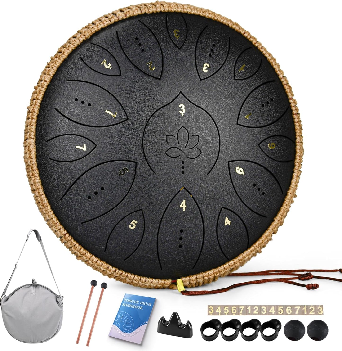 Steel Tongue Drum 13 Inches 15 Notes for Relaxing Melodies