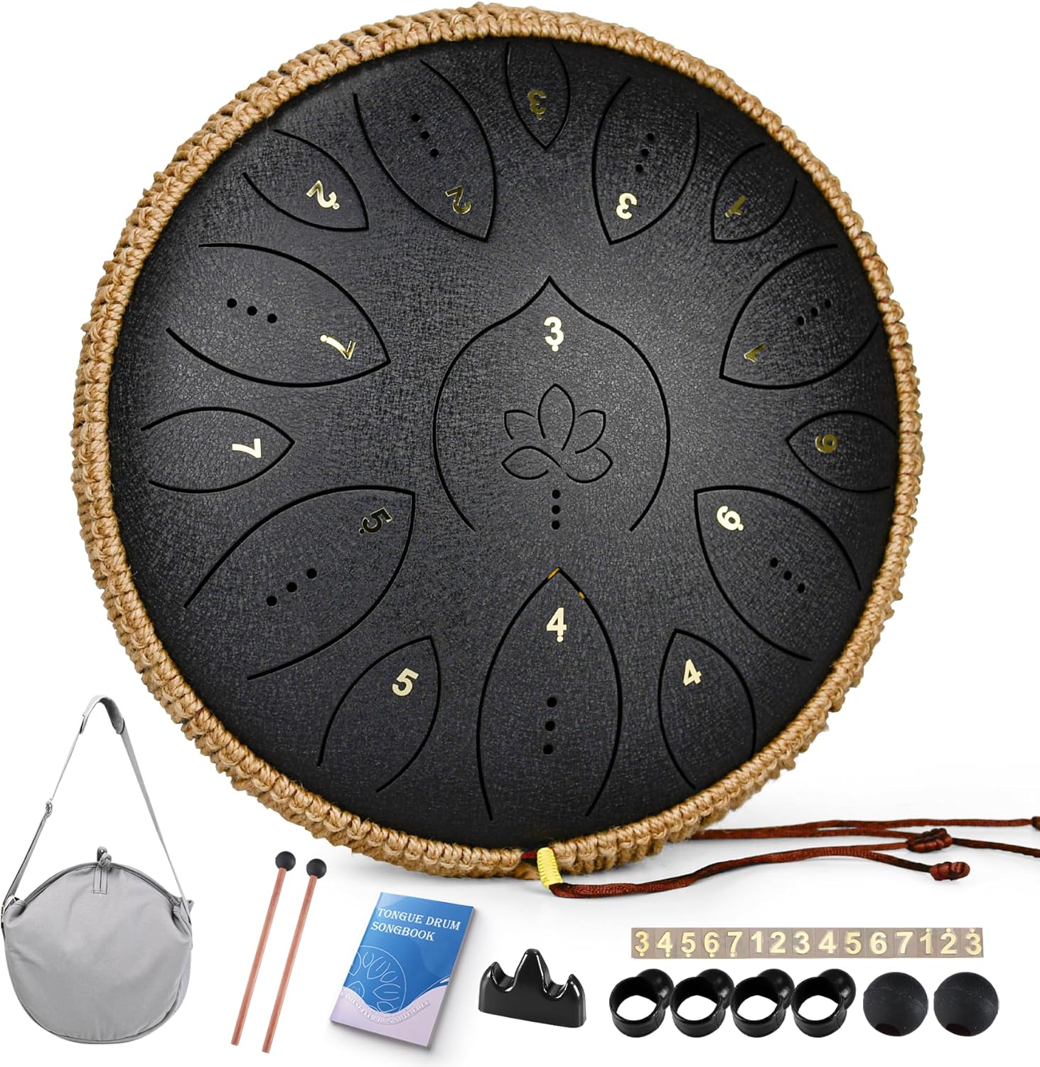Steel Tongue Drum 13 Inches 15 Notes for Relaxing Melodies