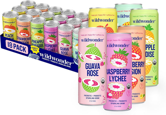 Wildwonder Sparkling Probiotic Juice Drink for Gut Health