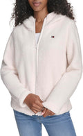 Tommy Hilfiger Women's Zipper Hoodie Sherpa Fuzzy Jacket - Cozy Layer