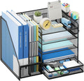 Lavatino Desk Organizer with File Holder - 5-Tier Mesh Letter Tray
