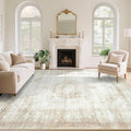 Vintage Living Room Area Rug 8x10 - Machine Washable Boho Moroccan