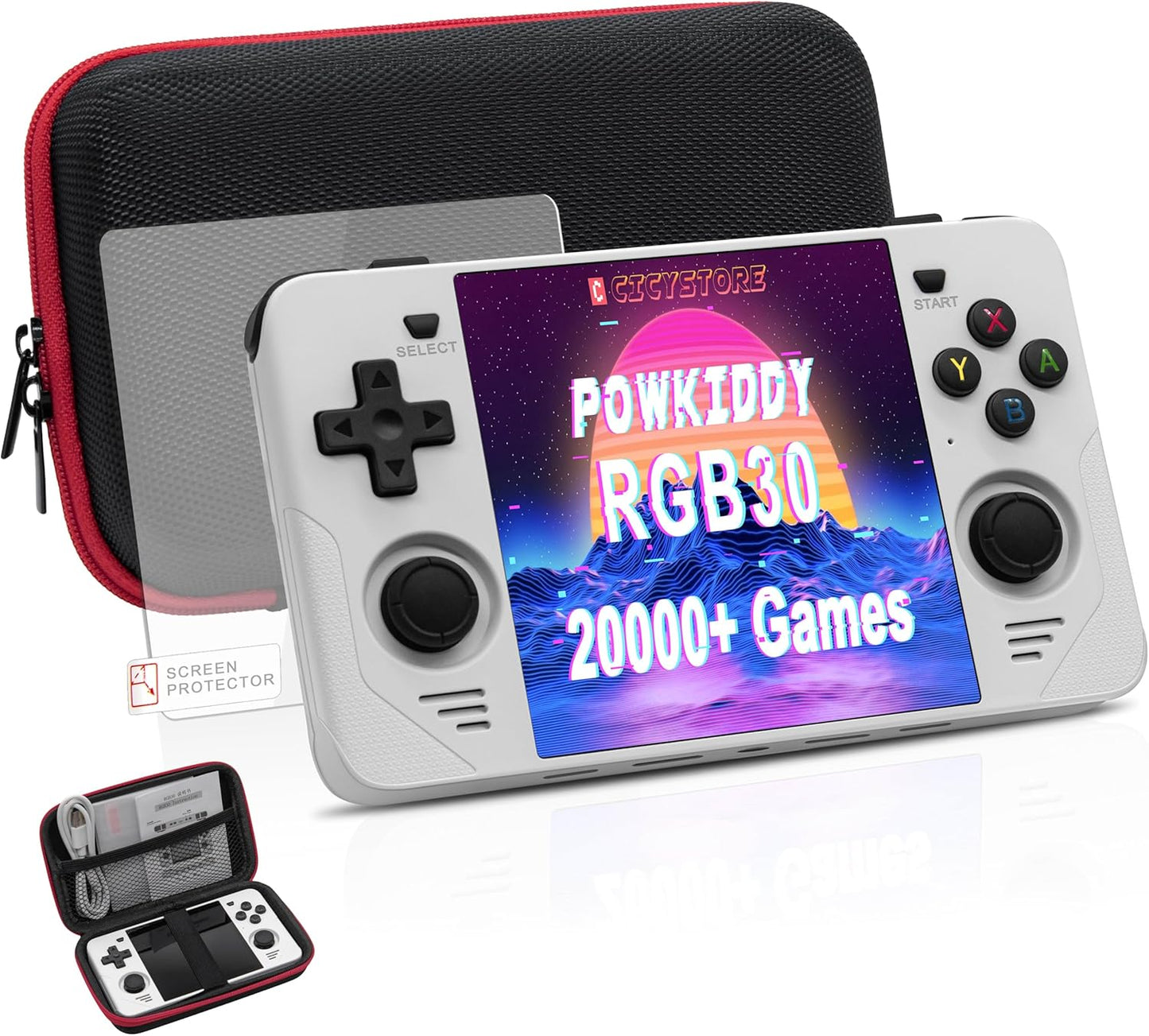 Powkiddy RGB30 Handheld Game Console with 20,000 Games