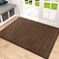 Front Door Mat 35.5in x 24in Coffee Wave - Durable Dirt Trapper