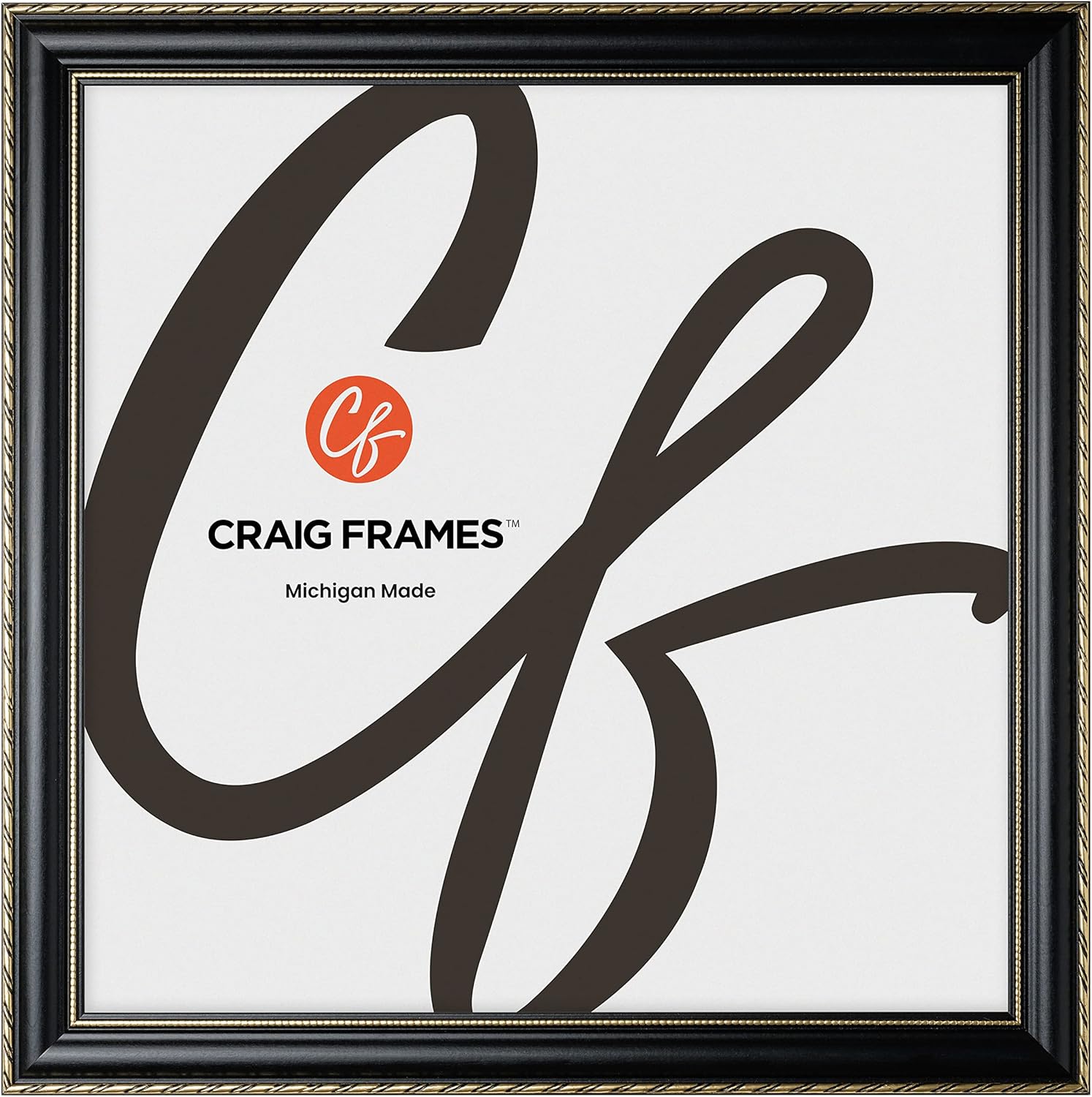 Craig Frames Victoria 12x12 Picture Frame in Ornate Black Gold