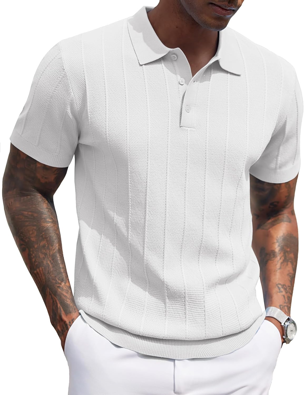 COOFANDY Mens Knit Polo Shirts for Stylish Casual Wear