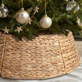 6-Piece Rattan Christmas Tree Collar 33 in Natural - Rustic Tree Skirt
