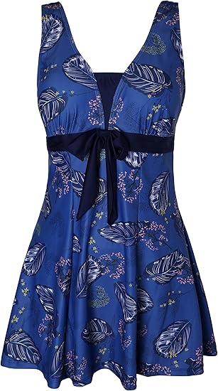 ECUPPER Womens One Piece Swimdress Plus Size Shaping Swimwear