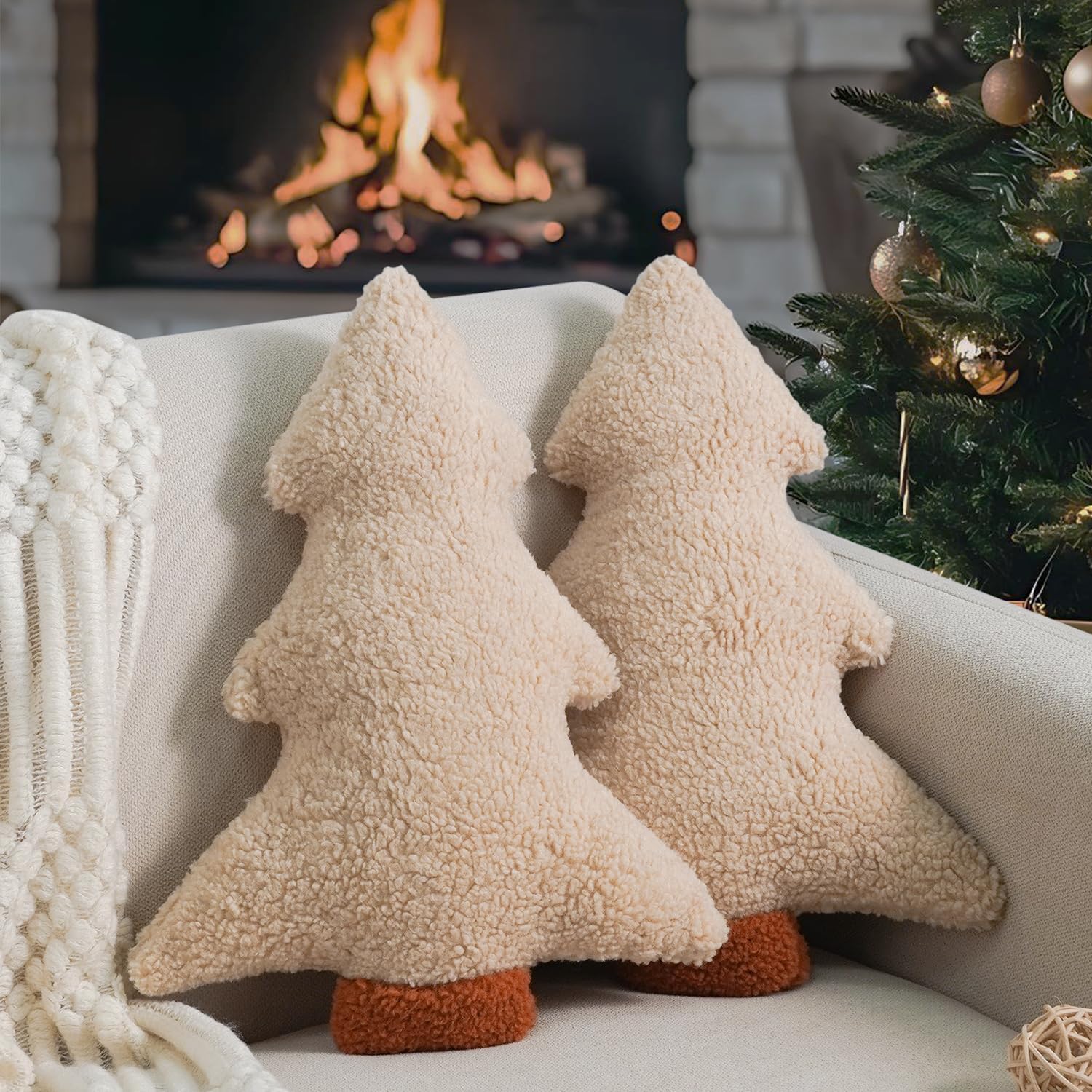 Artmag Christmas Tree Pillow Set of 2 for Holiday Decor