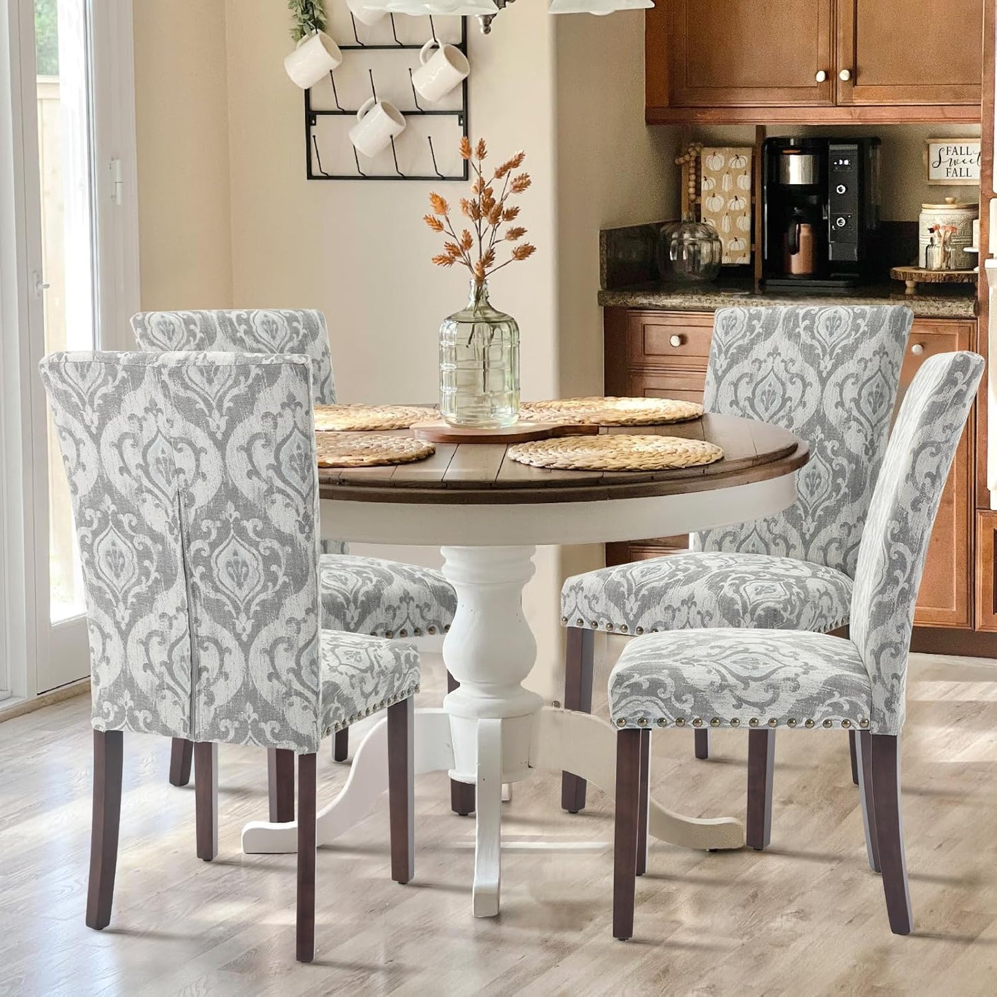 COLAMY Upholstered Parsons Dining Chairs Set of 4 for Comfort