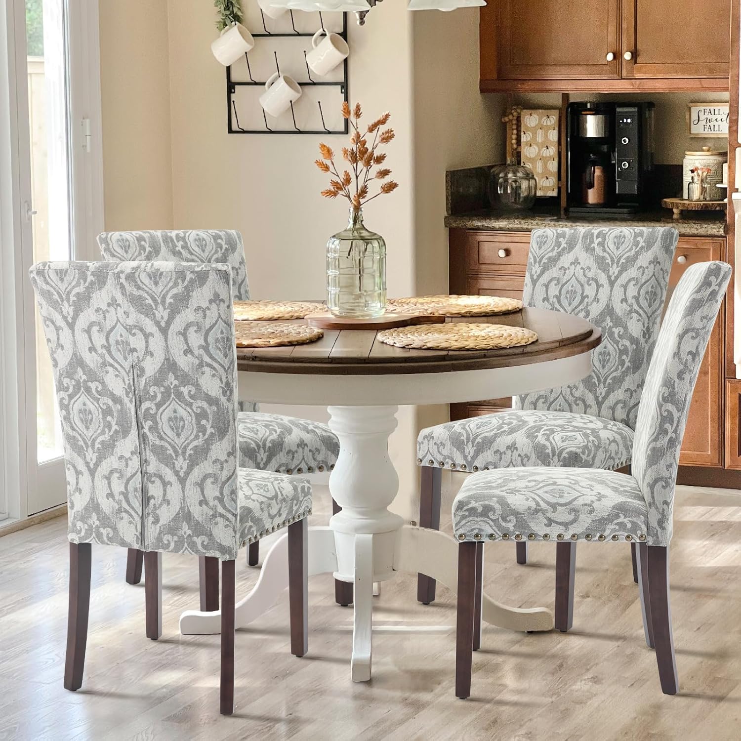 COLAMY Upholstered Parsons Dining Chairs Set of 4 for Comfort