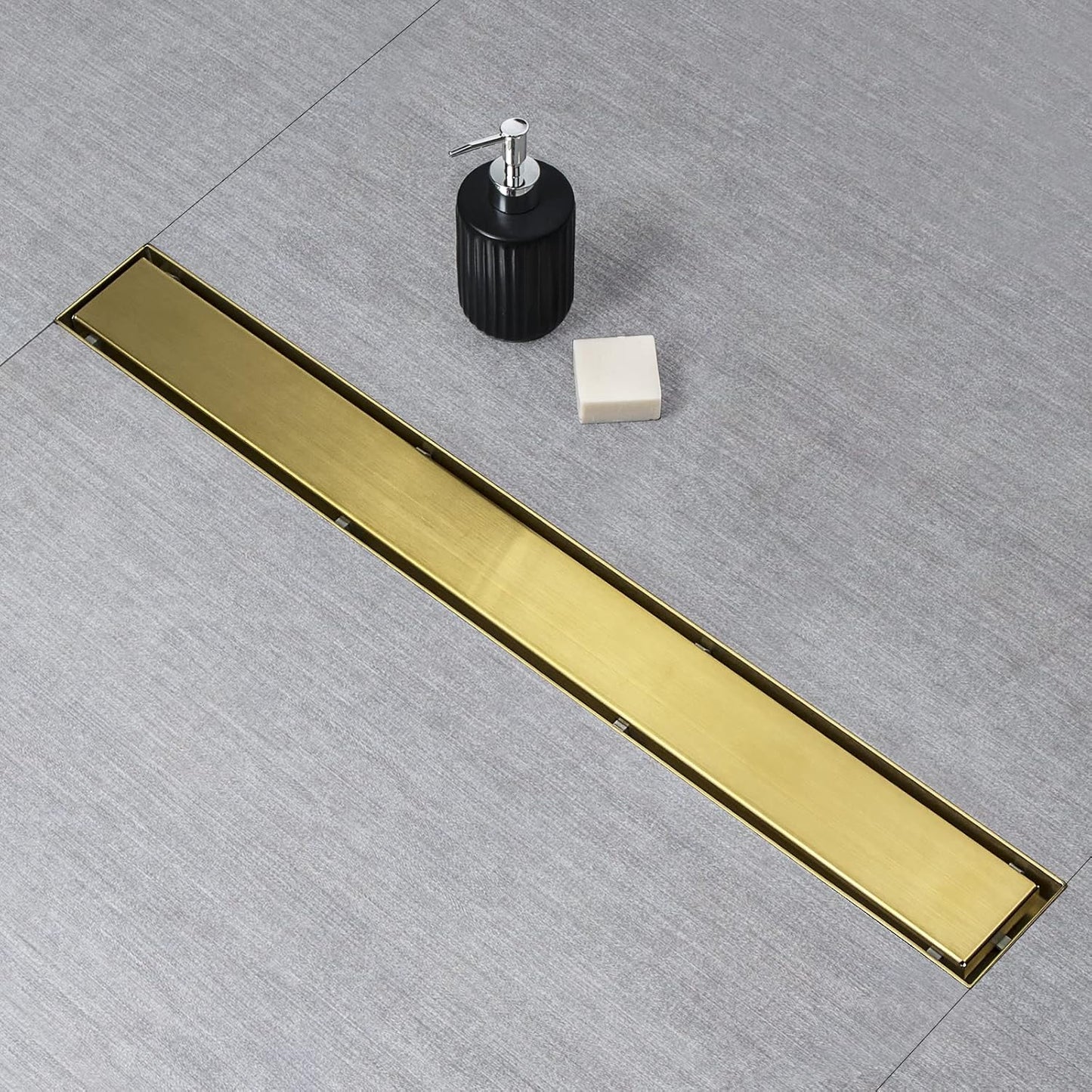 SaniteModar Gold Linear Shower Drain 40in with Invisible Panel
