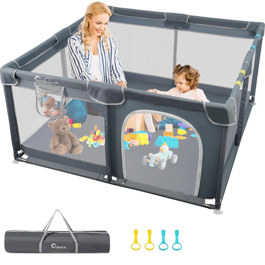 Portable Baby Playpen, Indoor & Outdoor Use, Breathable Mesh, Easy Assembly