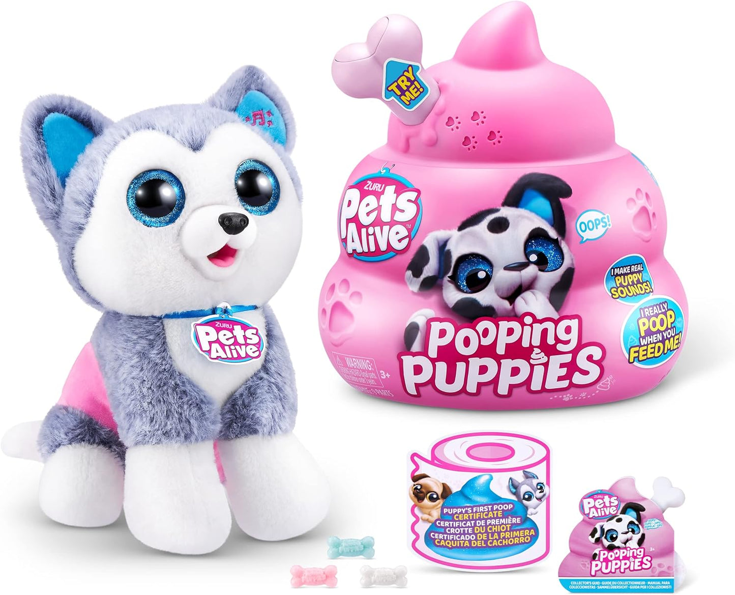 Pets Alive Husky Pooping Pup - Interactive Plush