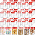 Sliner 60 Pcs 8 oz Plastic Jars with Lids - Clear Refillable Storage