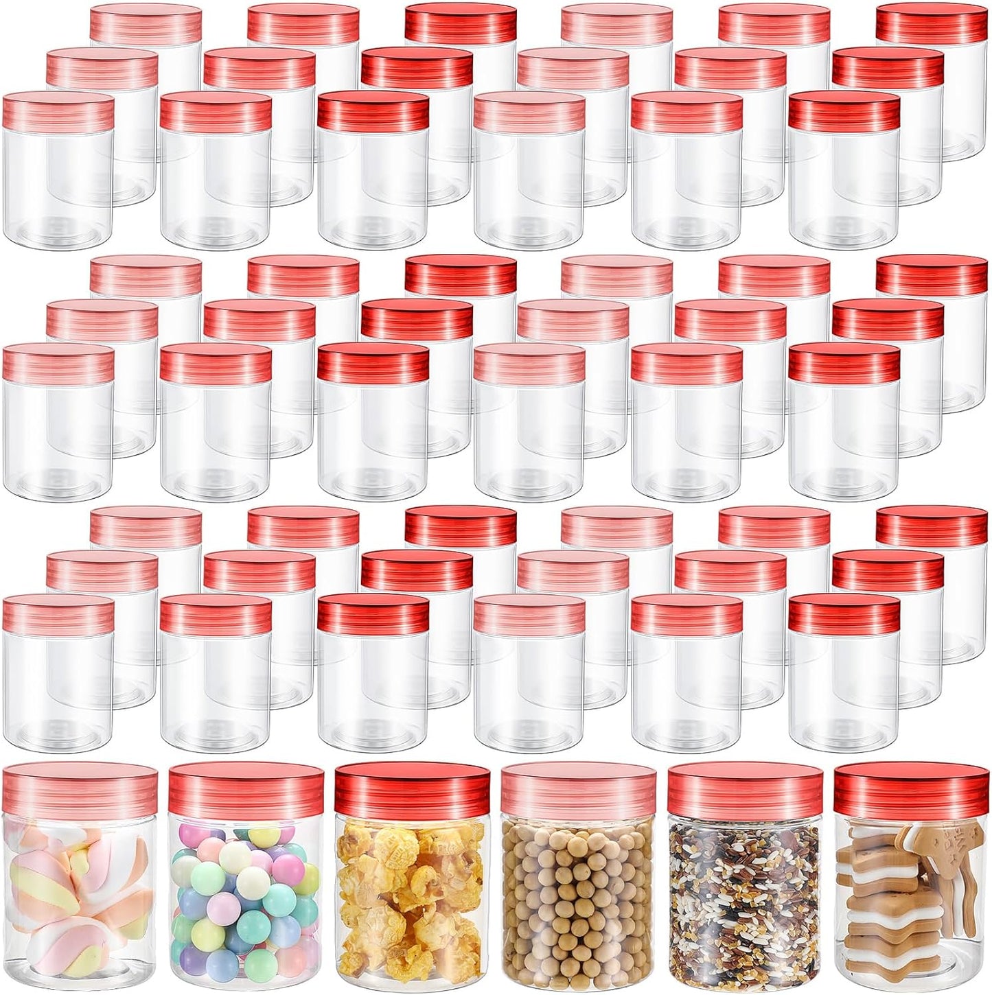 60 Pcs 8 oz Plastic Jars with Lids for Travel Storage Needs