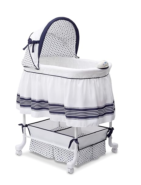 Delta Children Smooth Glide Bedside Bassinet with Soothing Features