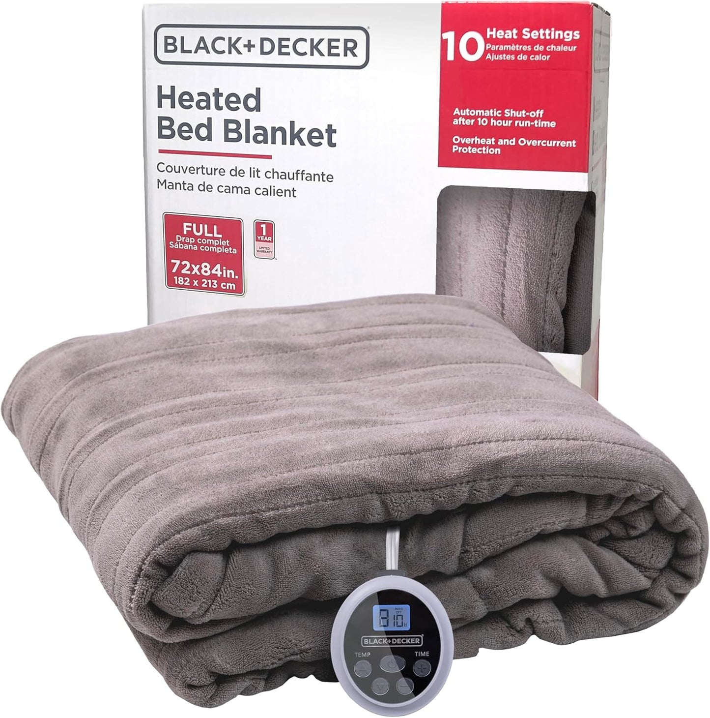 BLACK+DECKER Heated Blanket Electric Full for Ultimate Comfort
