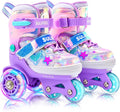 SULIFEEL Roller Skates for Girls Boys Kids Adjustable Light Up Wheels
