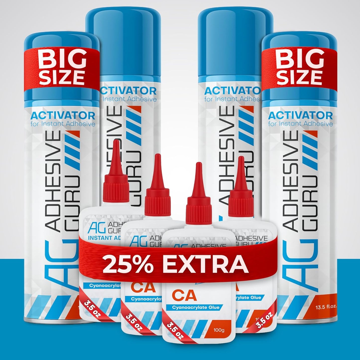 Adhesive Guru CA Glue with Activator for Fast Bonding Projects
