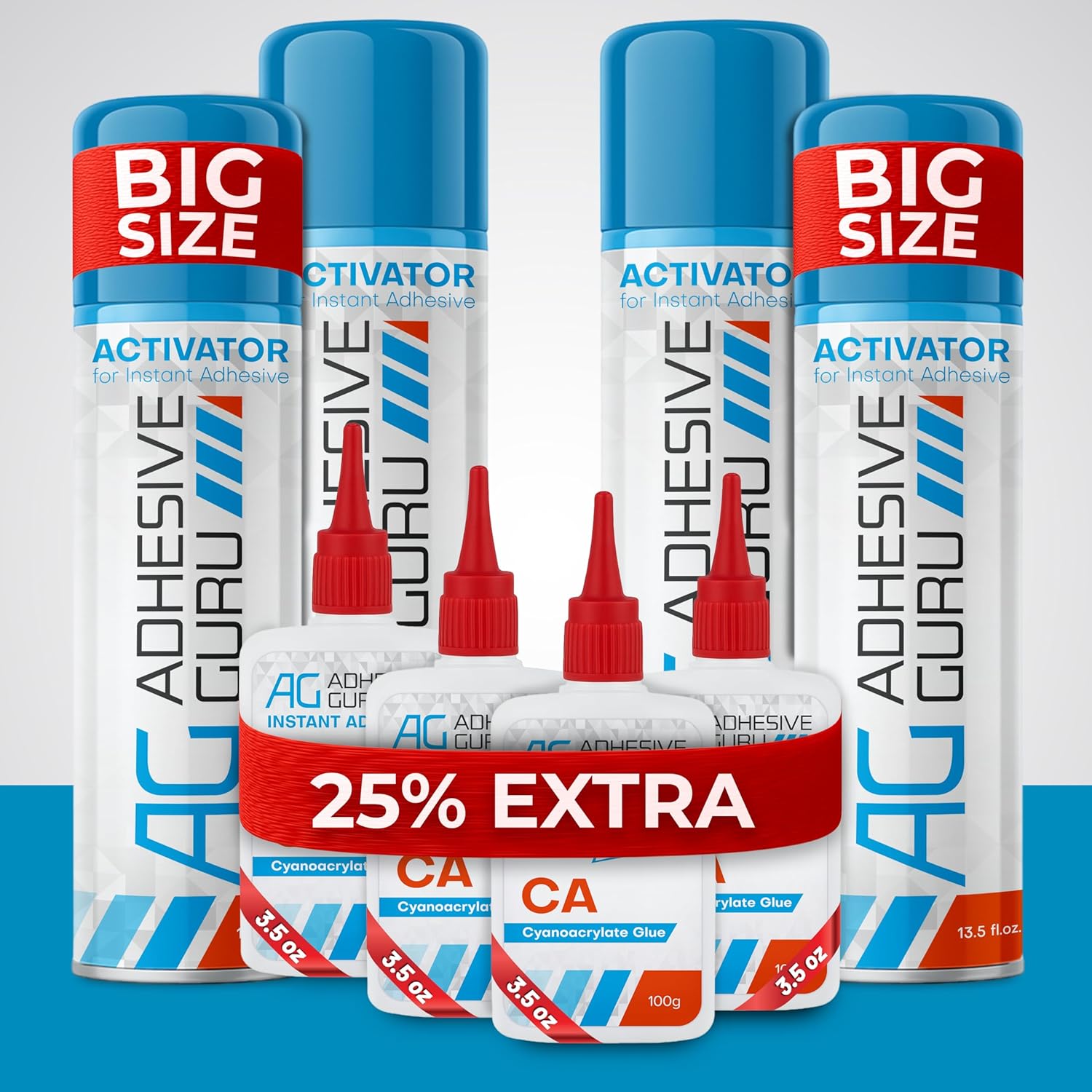 Adhesive Guru CA Glue with Activator for Fast Bonding Projects