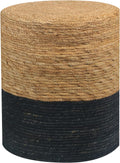 Natural Seagrass Foot Stool Round Ottoman - Handwoven Boho Seat