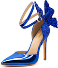 Fashion High Heels for Women Butterfly Back Stiletto Pumps - Sparkly