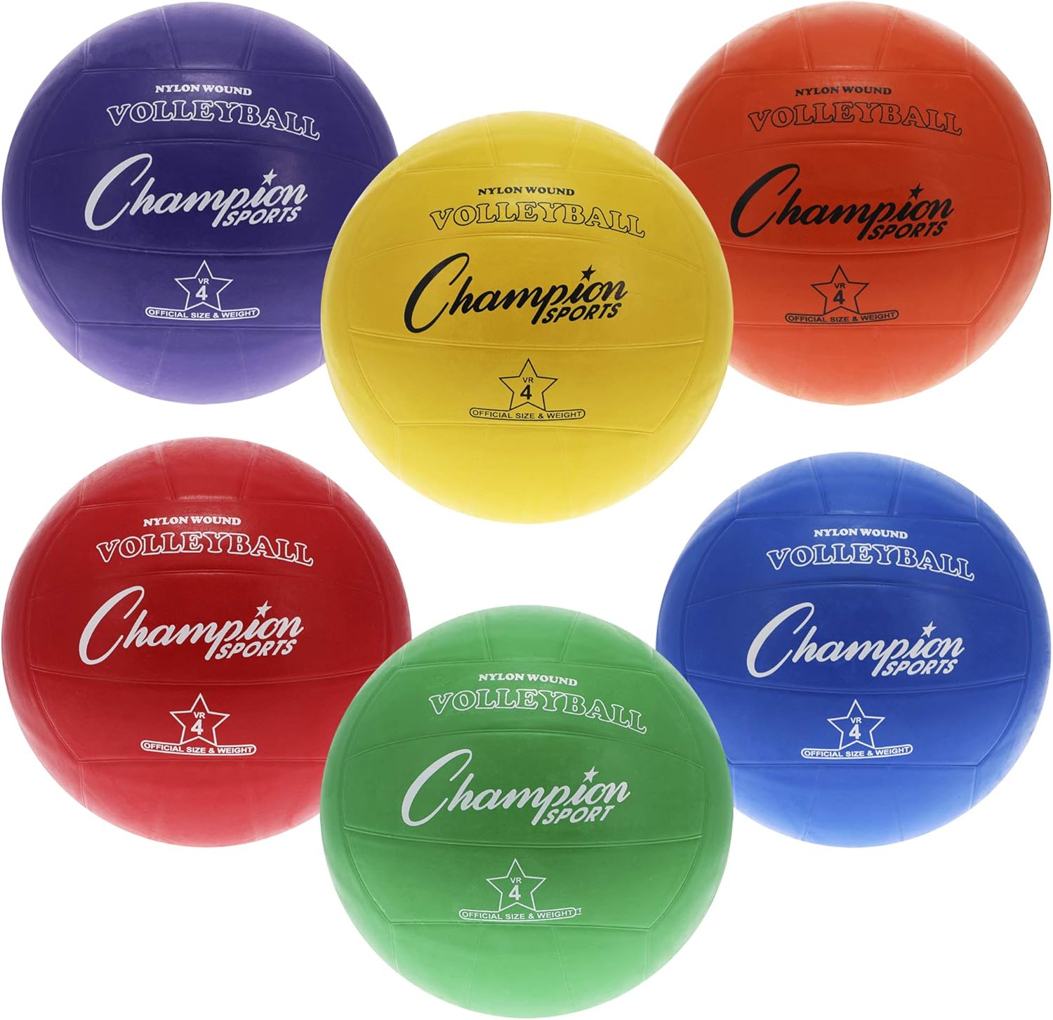 Champion Sports Rubber Volleyballs for Indoor and Outdoor Fun
