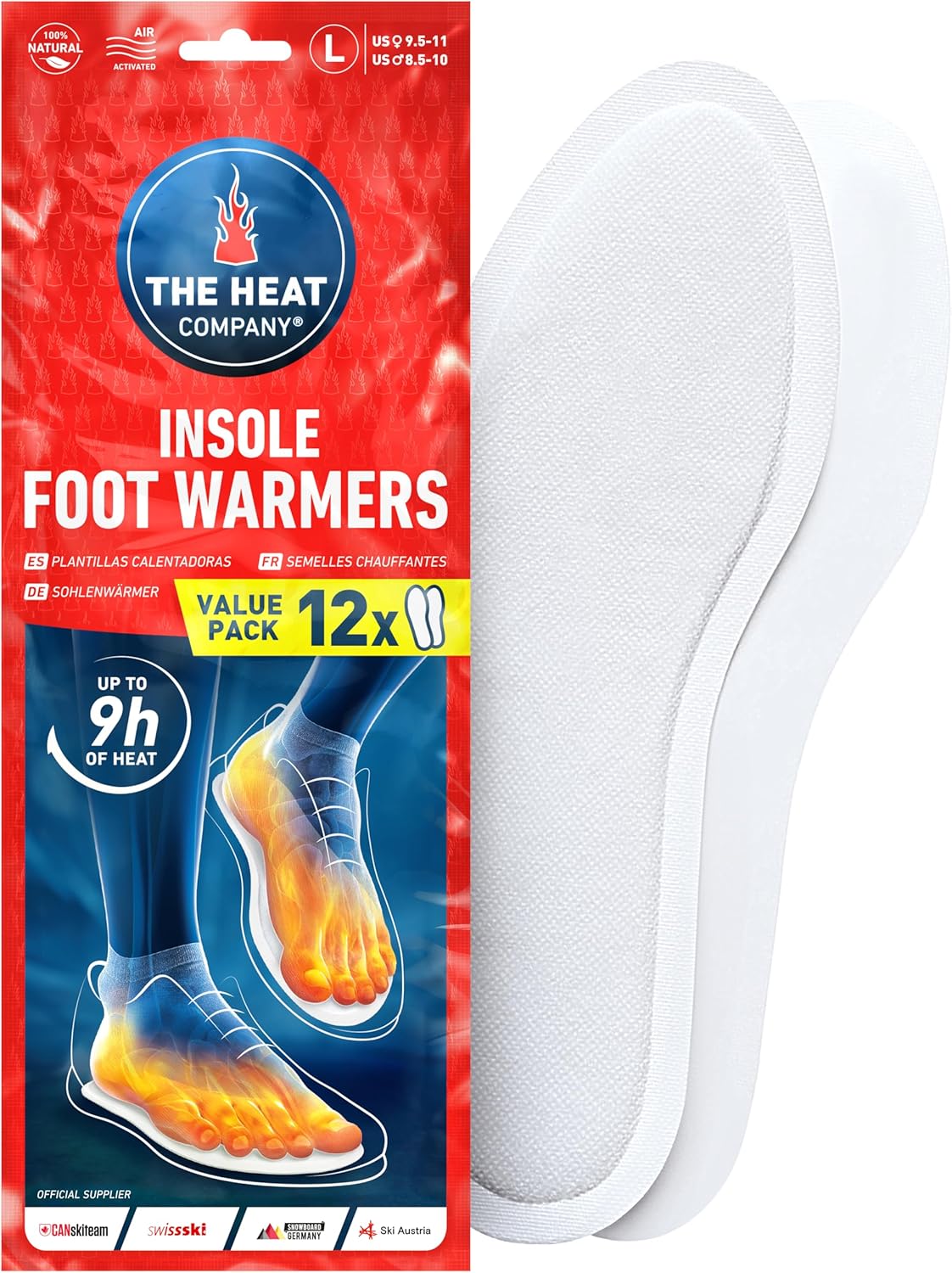 24-Hour Heat Pack: Air-Activated Insole Warmers by THE HEAT COMPANY