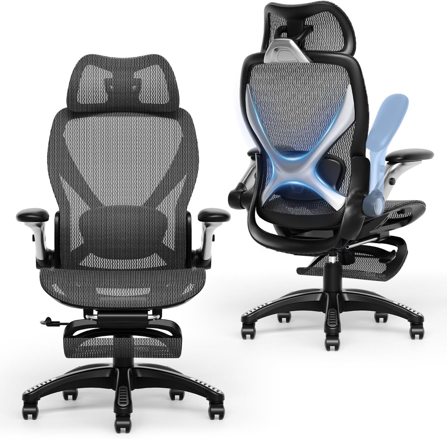 ELABEST Ergo Chair: 5D Arms, Lumbar Support