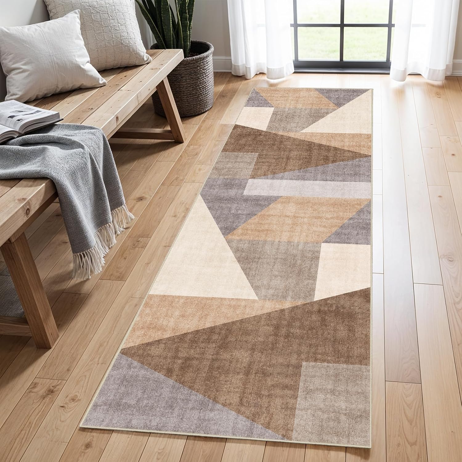Runner Rug Non Slip Hallway: Modern Durable 3x8 Kitchen Rug