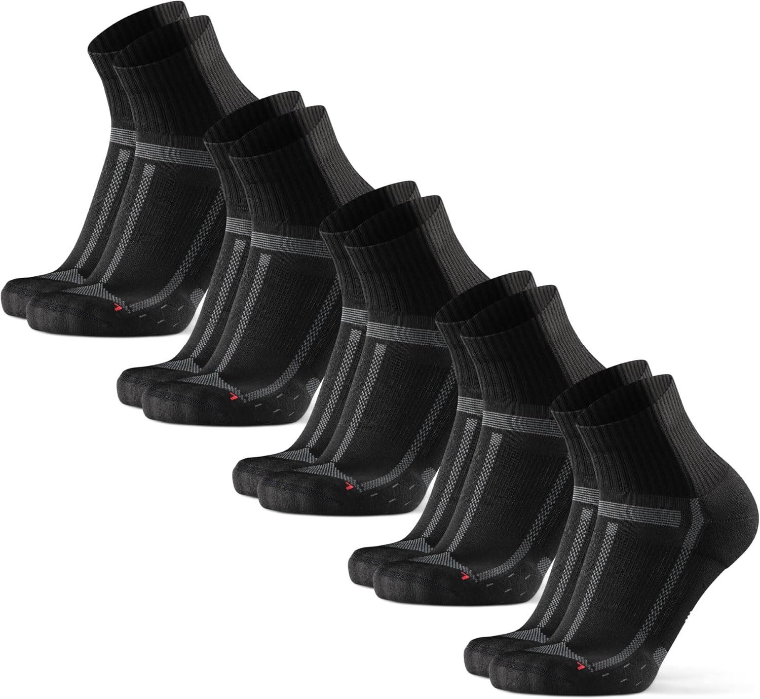 DANISH ENDURANCE Ultra-Comfort Quarter Running Socks - 3 or 5 Pack