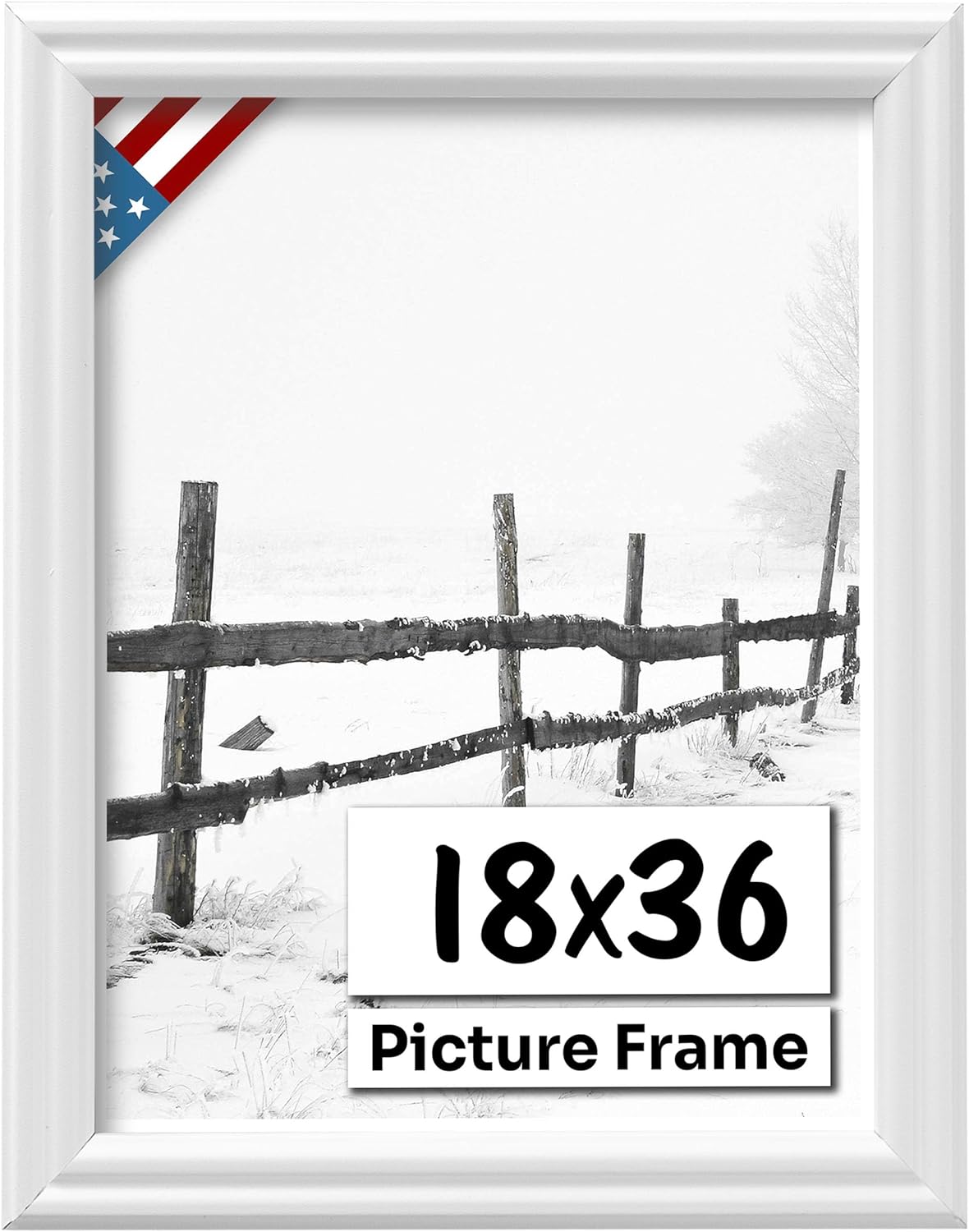 White 18x36 Picture Frame with UV-Blocking Plexiglass for Art