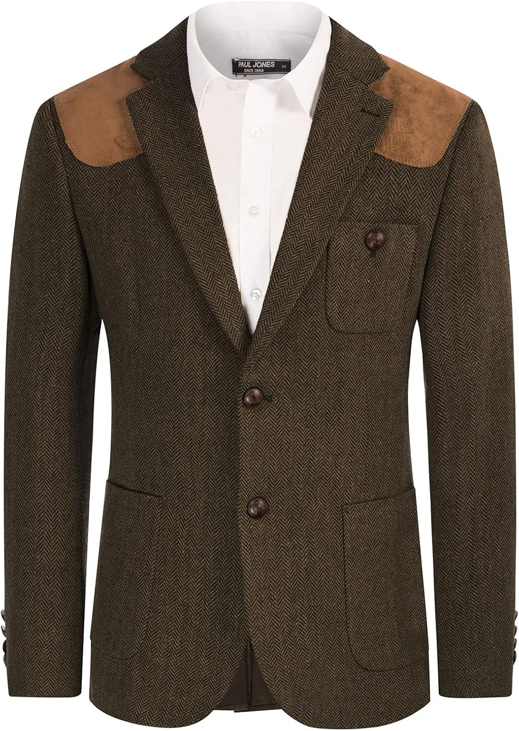 PJ PAUL JONES Men's Herringbone Tweed Blazer for Any Occasion