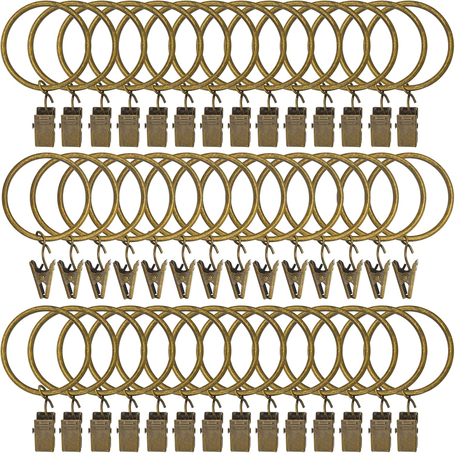 Strong Rustproof Curtain Rings - Set of 42