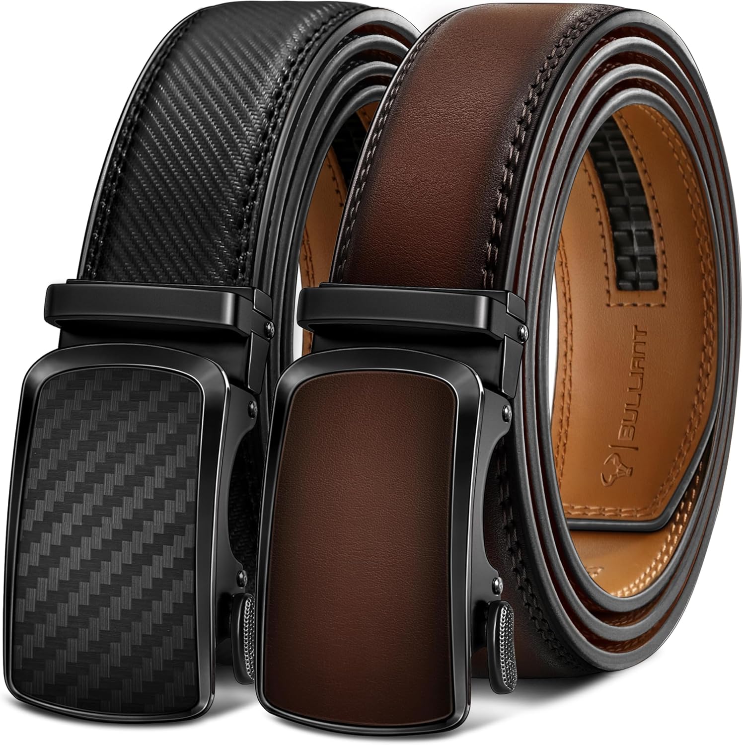 BULLIANT Men's Ratchet Belt 2 Pack for Perfect Fit and Style