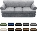 4-Piece T Cushion Sofa Slipcover Leather Look - Stretch Protector