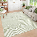 Lahome Abstract 6x9 Area Rug - Soft, Ultra-Thin Green Boho Accent