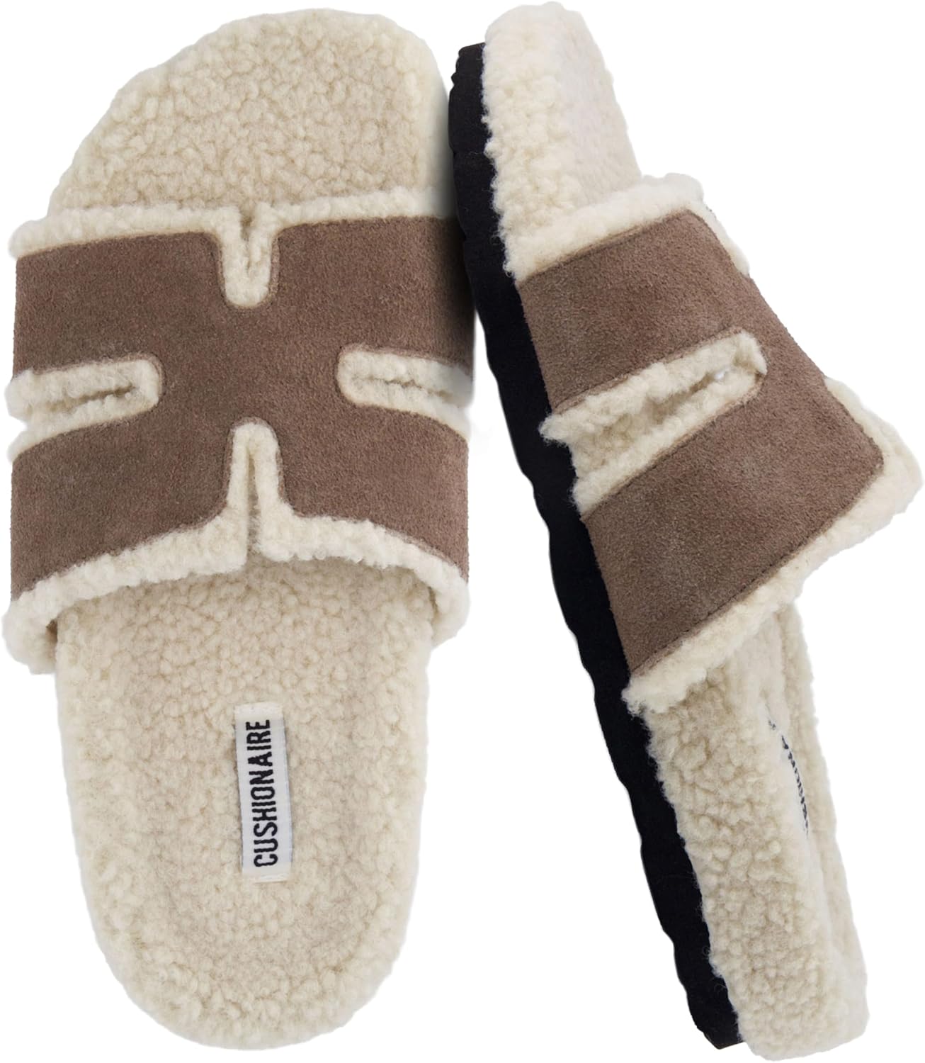 CUSHIONAIRE Cuddle Fur Slippers for Women with Memory Foam