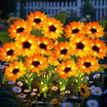Solar Garden Lights 4 Pack 24 Sunflower Lights - Warm White Pathway