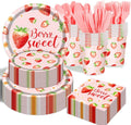 Strawberry Plates and Napkins Tableware Set - 350 Pc Berry Shower Kit