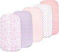 5 Pack Organic Bedside Bassinet Sheets - Soft 100% Cotton Fit