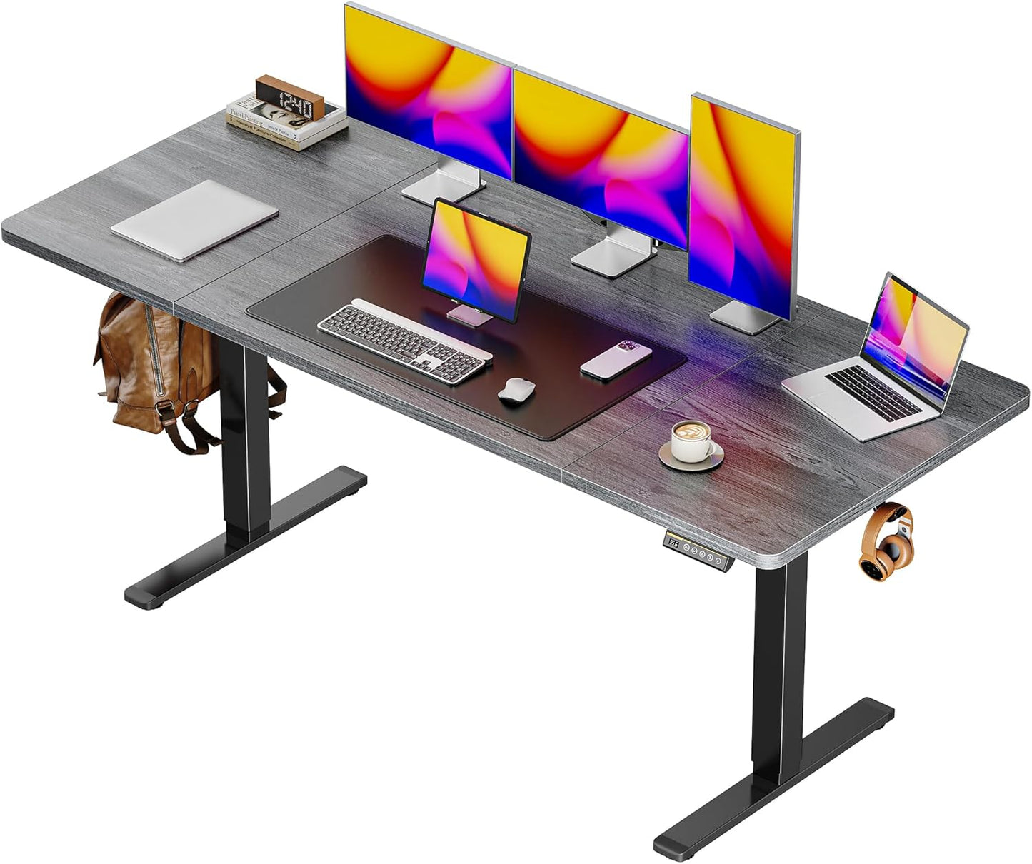 Huuger 63 x 28 Large Electric Standing Desk for Home Office