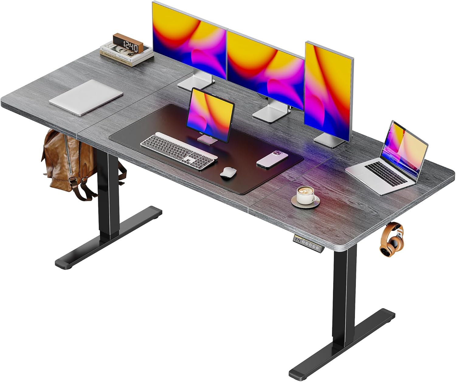Huuger 63 x 28 Large Electric Standing Desk for Home Office