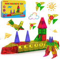 112PCS Mini Magnetic Tiles Travel Set - Portable Building Toy